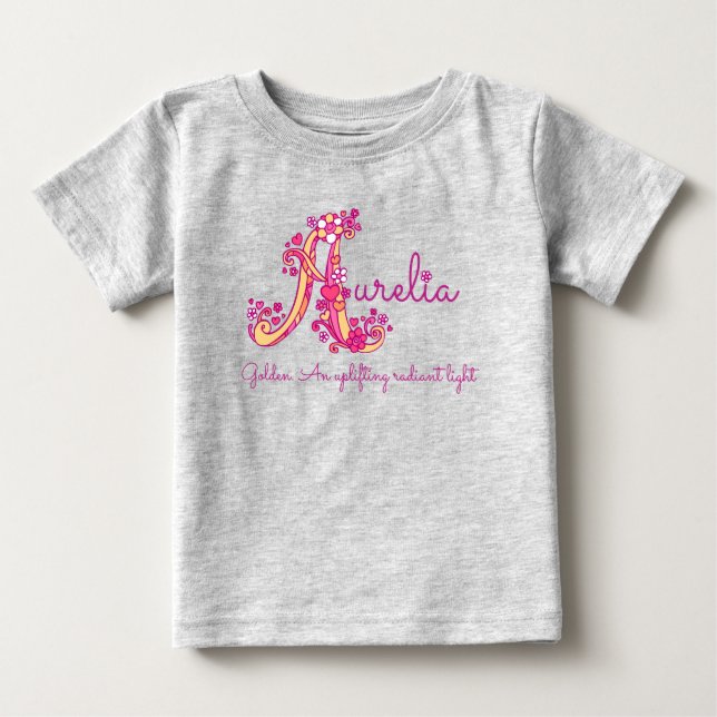Aurelia girls name & meaning A monogram shirt (Front)