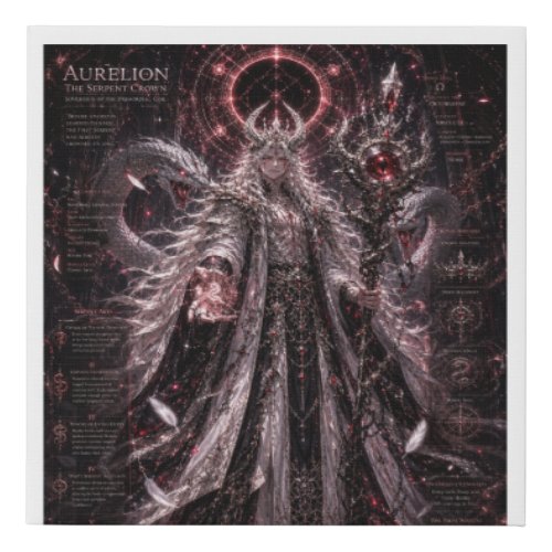 Aurelion: The Serpent Crown Model Sheet Faux Canvas Print