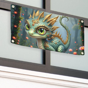 Auren – Little Emerald Forest Dragon Banner
