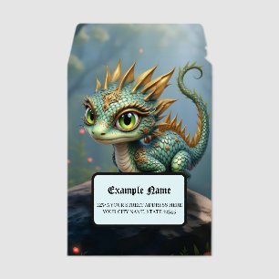 Auren – Little Emerald Forest Dragon Envelope Mailers