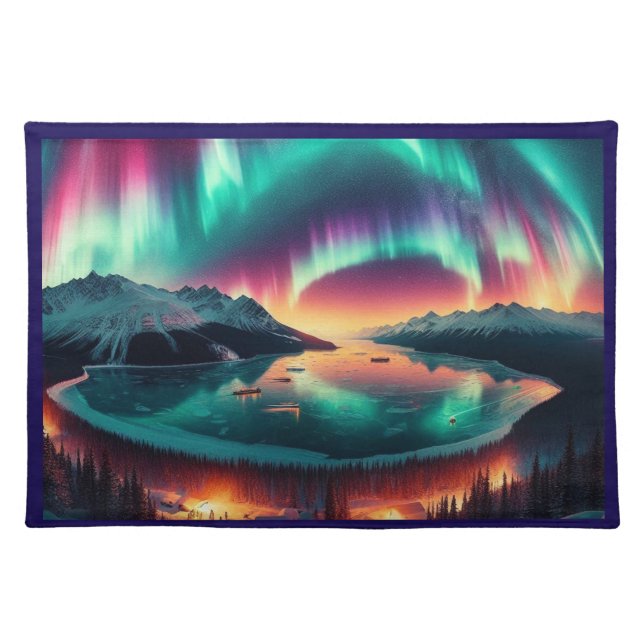 Aureola Borealis in Alaska Cloth Placemat (Front)
