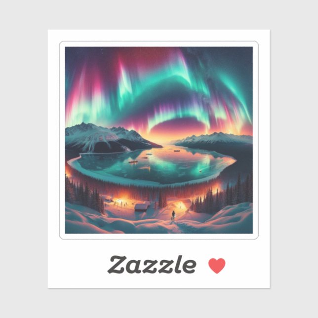 Aureola Borealis in Alaska Sticker (Sheet)