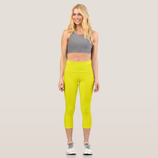 Aureolin (solid color)  capri leggings (Front)
