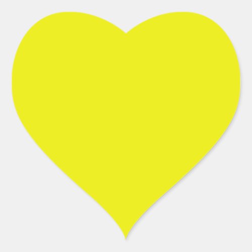 Aureolin solid color  heart sticker