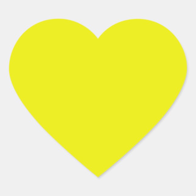 Aureolin (solid color)  heart sticker (Front)