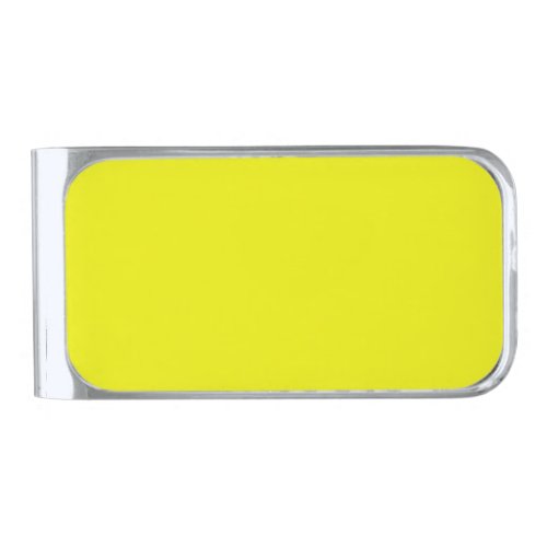 Aureolin solid color  silver finish money clip