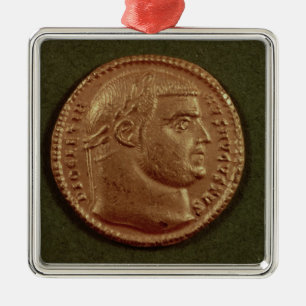 Aureus  of Diocletian  wearing a laurel wreath Metal Ornament