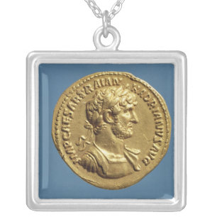Aureus of Hadrian Silver Plated Necklace