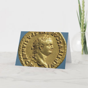 Aureus of Nero wearing a laurel wreath Holiday Card
