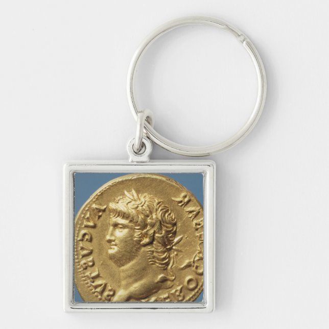 Aureus  of Nero  wearing a laurel wreath Keychain (Front)