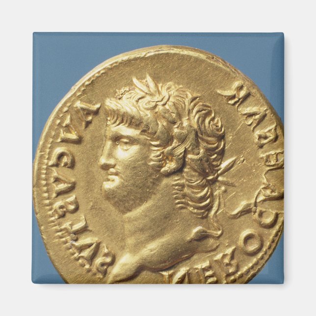 Aureus  of Nero  wearing a laurel wreath Magnet (Front)