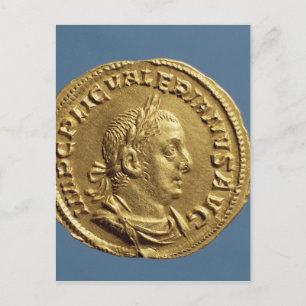 Aureus of Valerian I Postcard