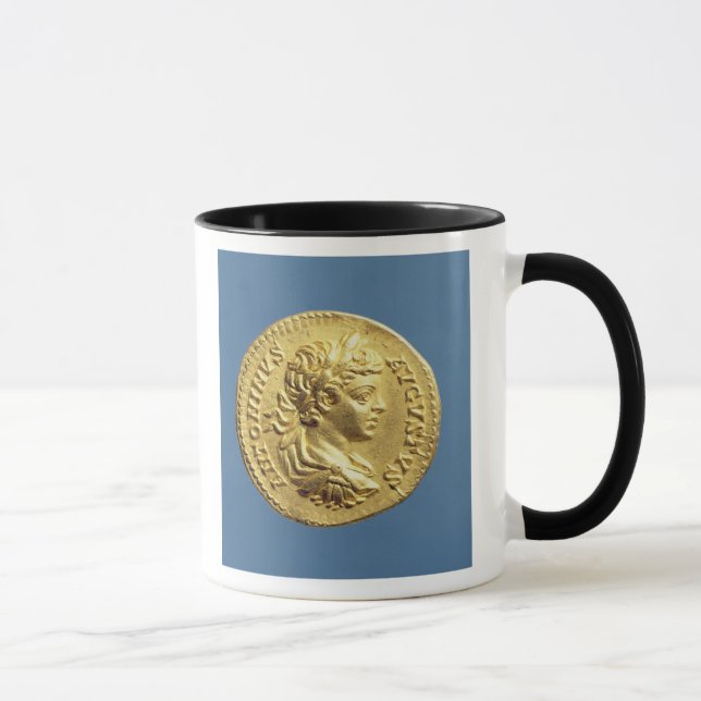 Aureus  with head of Carcalla  grapes Mug (Right)