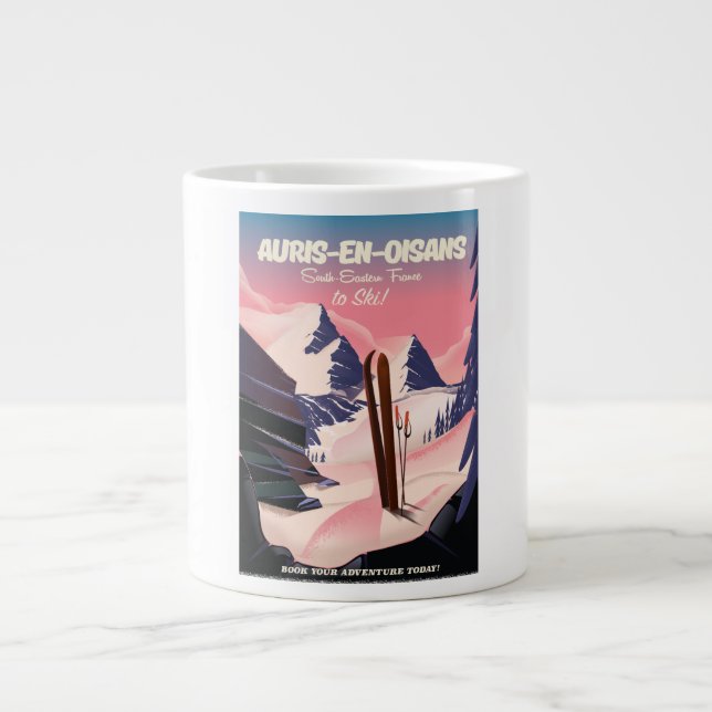 AURIS-EN-OISANS France ski poster Giant Coffee Mug (Front)