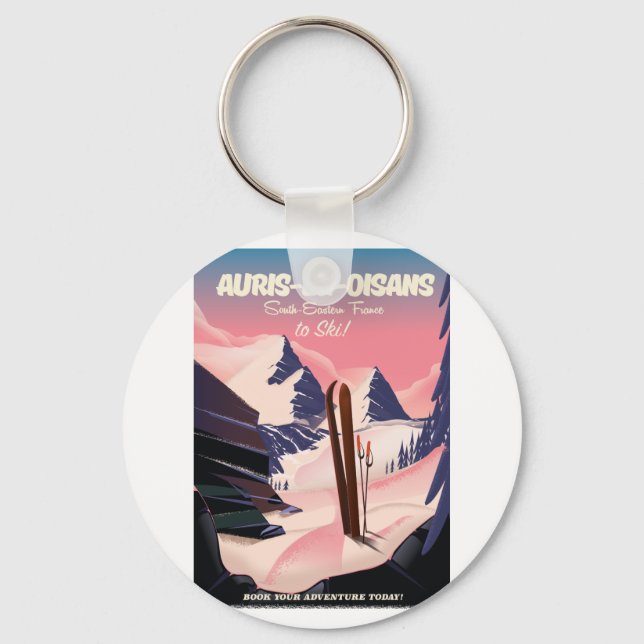 AURIS-EN-OISANS France ski poster Keychain (Front)