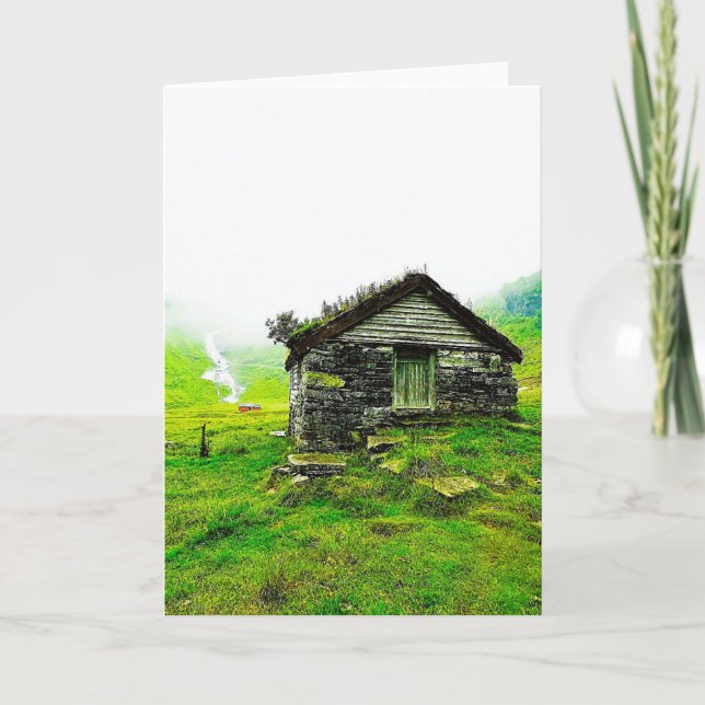 Aurland, Norway Old Cottage House Invitation (Front)