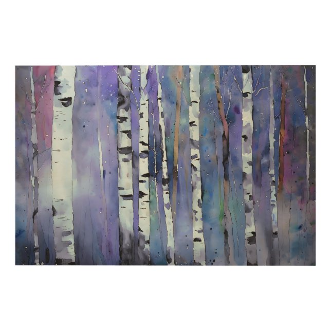 Aurora Among the Birch         Wood Wall Art (Front)