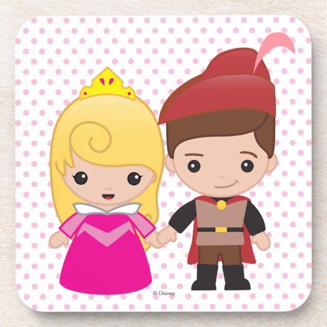 Aurora and Prince Philip Emoji Coaster (Front)