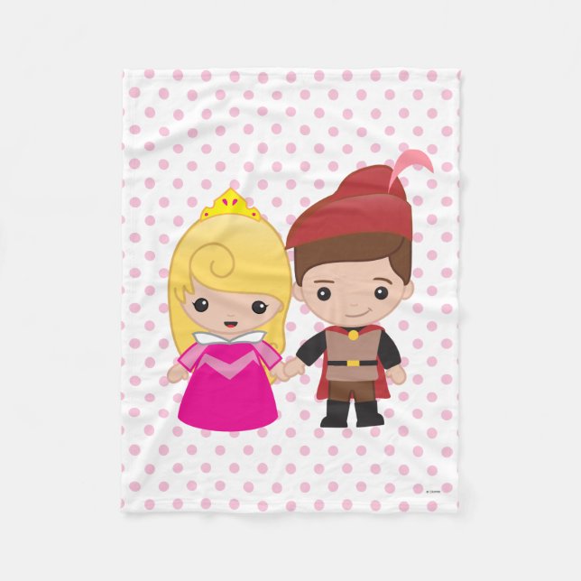 Aurora and Prince Philip Emoji Fleece Blanket (Front)