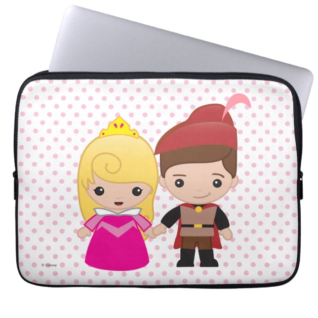 Aurora and Prince Philip Emoji Laptop Sleeve (Front)