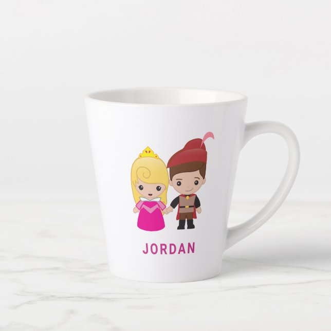 Aurora and Prince Philip Emoji Latte Mug (Right)