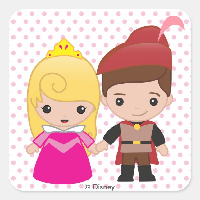Aurora and Prince Philip Emoji Square Sticker (Front)