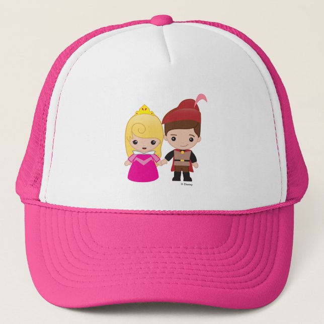 Aurora and Prince Philip Emoji Trucker Hat (Front)