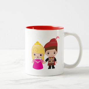 Aurora and Prince Philip Emoji Two-Tone Coffee Mug