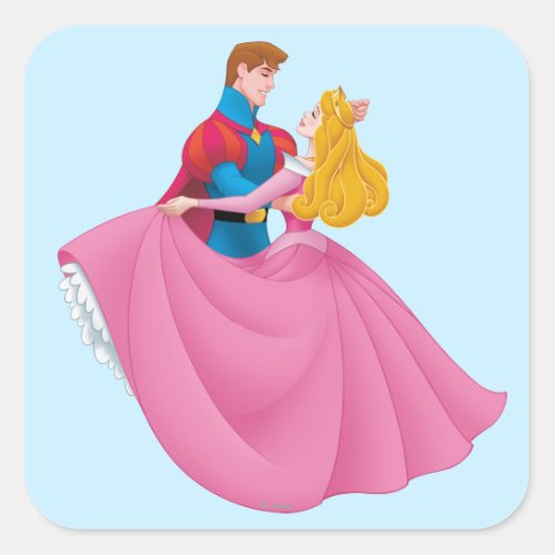 Aurora and Prince Phillip Dancing Square Sticker