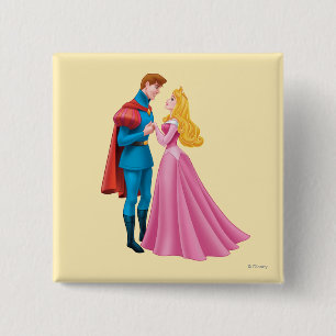 Aurora and Prince Phillip Holding Hands Pinback Button