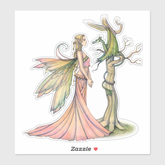 Aurora and the Dragon Fairy Art by Molly Harrison Sticker (Sheet)