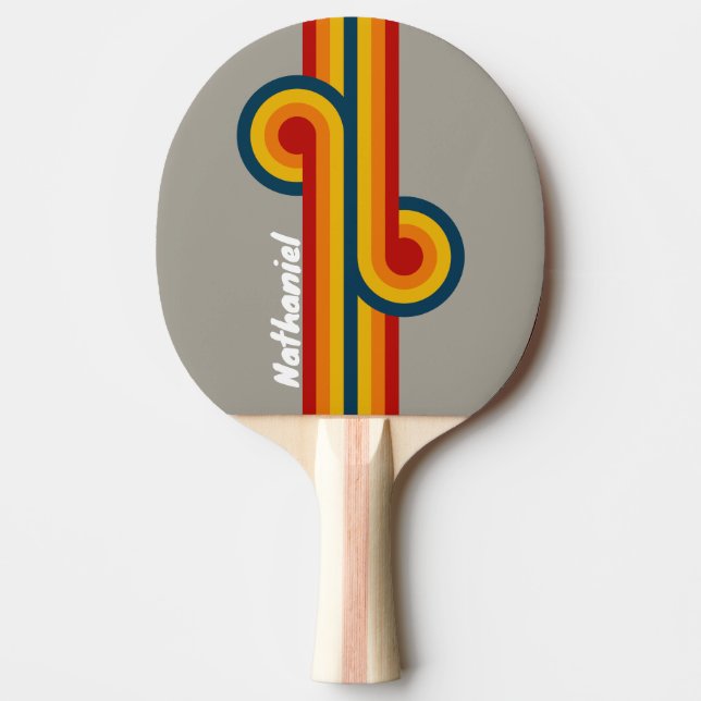 Aurora Arcade Stripe Loop with Name Ping Pong Paddle (Front)