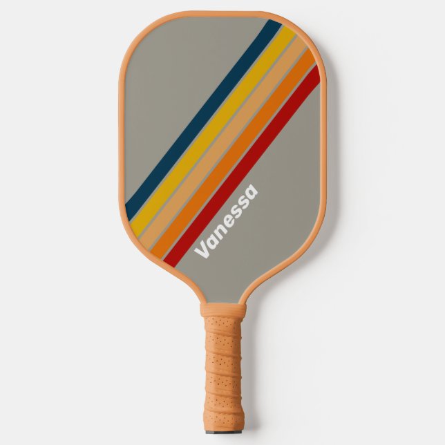 Aurora Arcade Striped with Name Pickleball Paddle (Front)