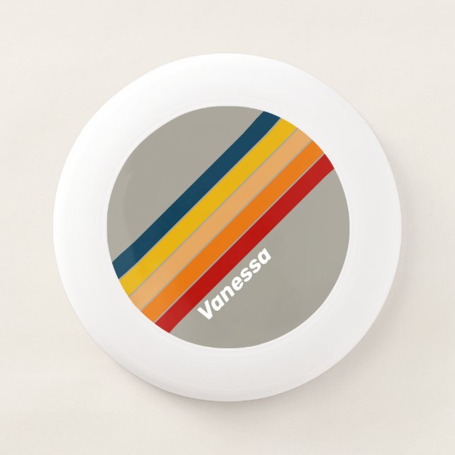 Aurora Arcade Striped with Name Wham-O Frisbee (Front)