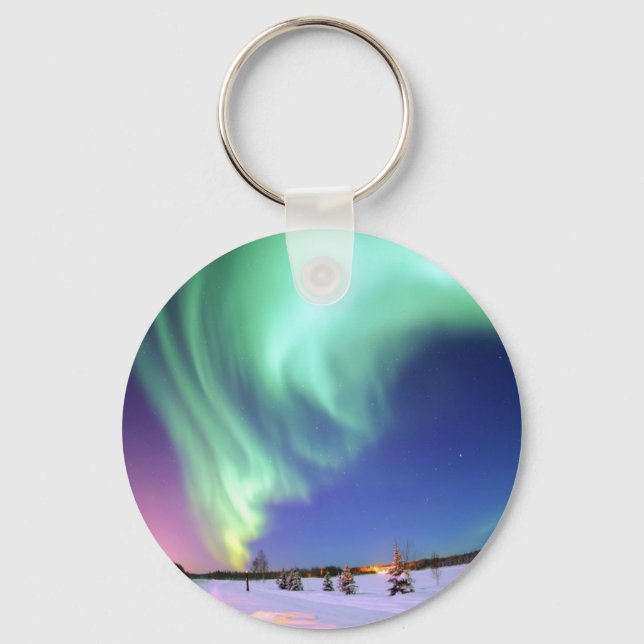 Aurora at Bear Lake. Keychain (Front)