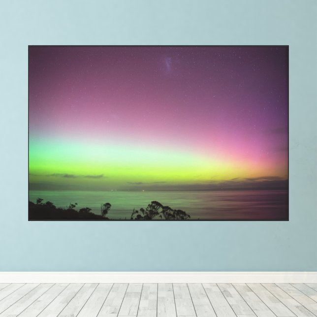 Aurora Australis Southern Lights Australia Canvas Print (Insitu(Wood Floor))