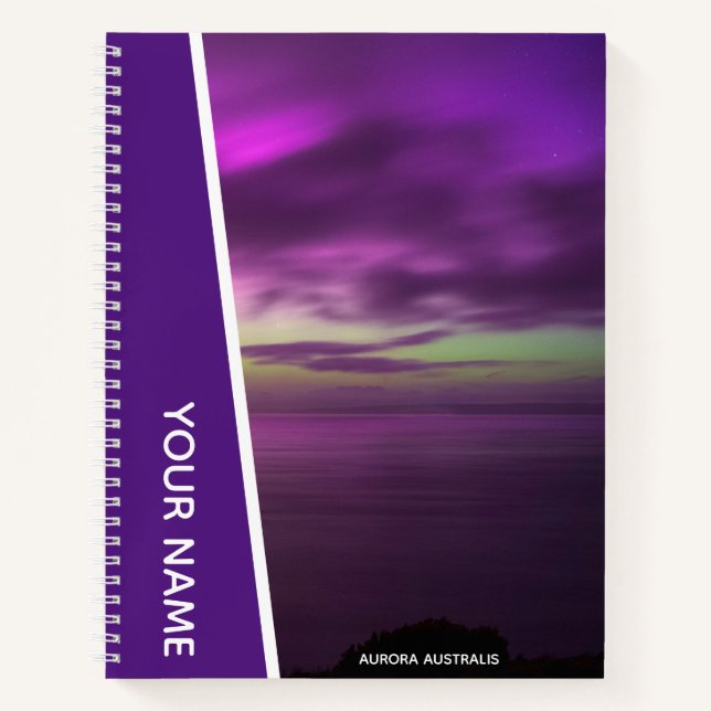 Aurora Australis Southern Lights Australia Purple Notebook (Front)