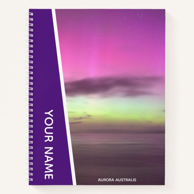 Aurora Australis Southern Lights Australia Purple Notebook (Front)