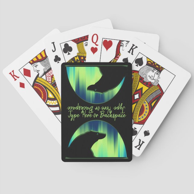 Aurora Bear Cards Personalized Bear Playing Cards (Back)