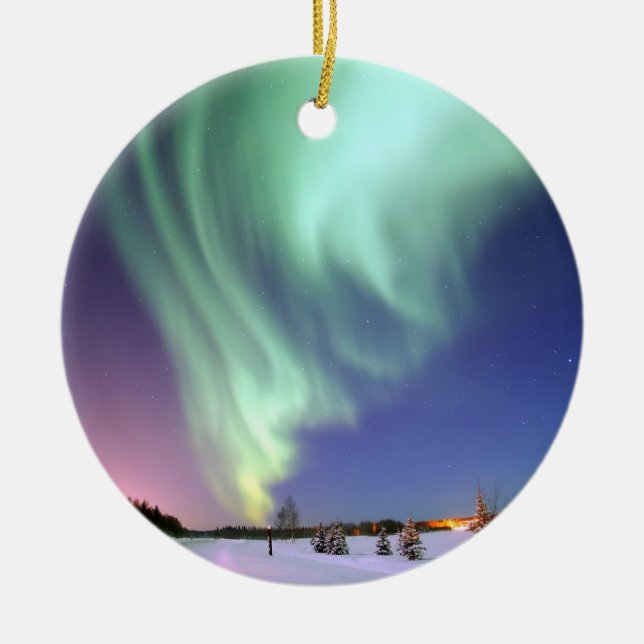Aurora - Beautiful Northern Lights Ceramic Ornament (Front)