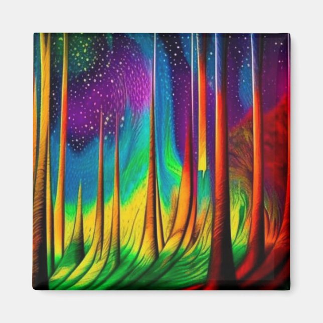 Aurora beyond forest magnet (Front)