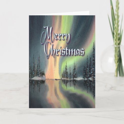 AURORA BOERALIS by SHARON SHARPE Holiday Card