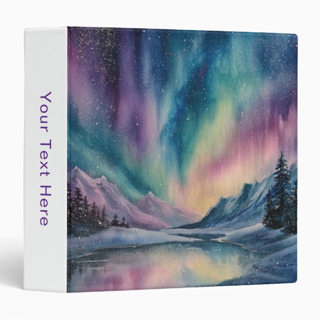 Aurora Borealis 3 Ring Binder (Front/Spine)