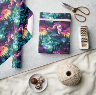 Aurora Borealis 3D Dreamscape: Ethereal Design Wrapping Paper