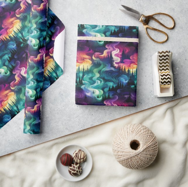Aurora Borealis 3D Dreamscape: Ethereal Design Wrapping Paper (Crafts)