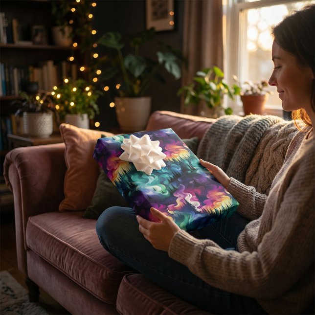 Aurora Borealis 3D Dreamscape: Ethereal Design Wrapping Paper Sheets (Creator Uploaded)