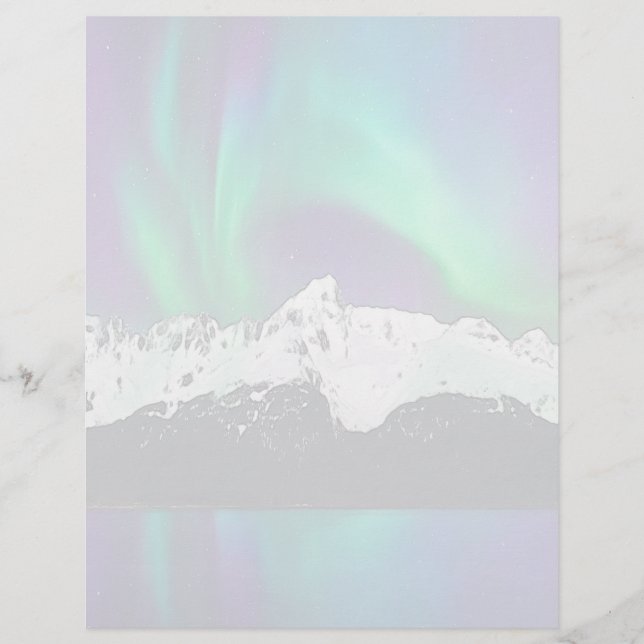 Aurora Borealis -  8.5" x 11" Stationery Sheet (Front)