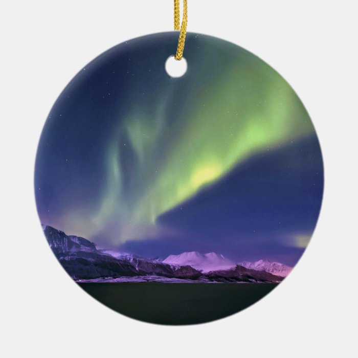 Aurora Borealis above Lyngenfjorden Norway Christmas Tree Ornaments