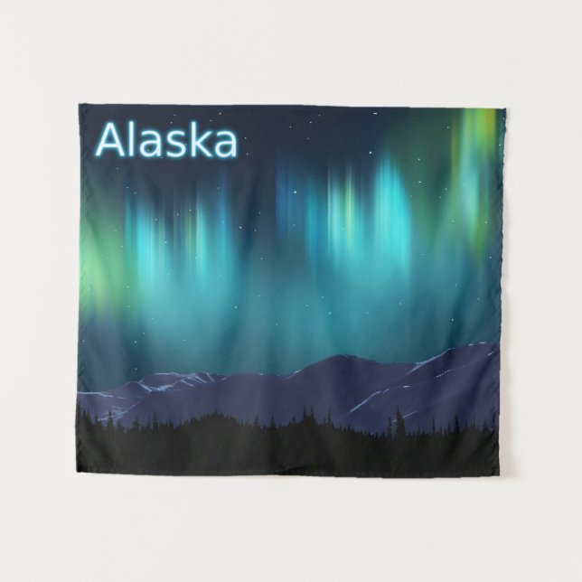 Aurora Borealis - Alaska Tapestry (Front (Horizontal))