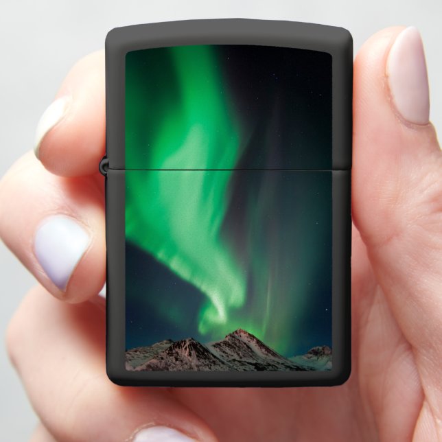 Aurora Borealis | Anchorage, Alaska Zippo Lighter (In Hand)